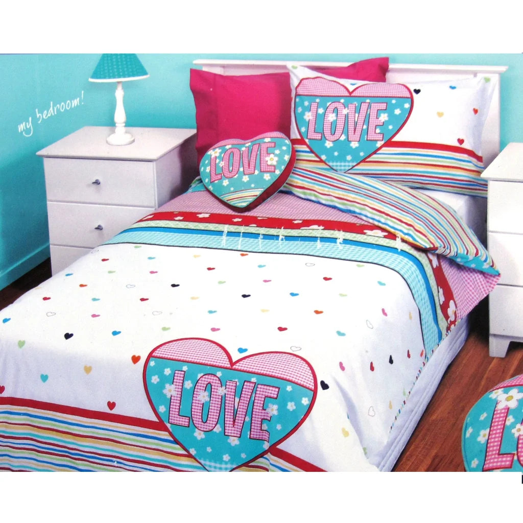 Quilt Cover Set Kids Workshop Country Girl Single