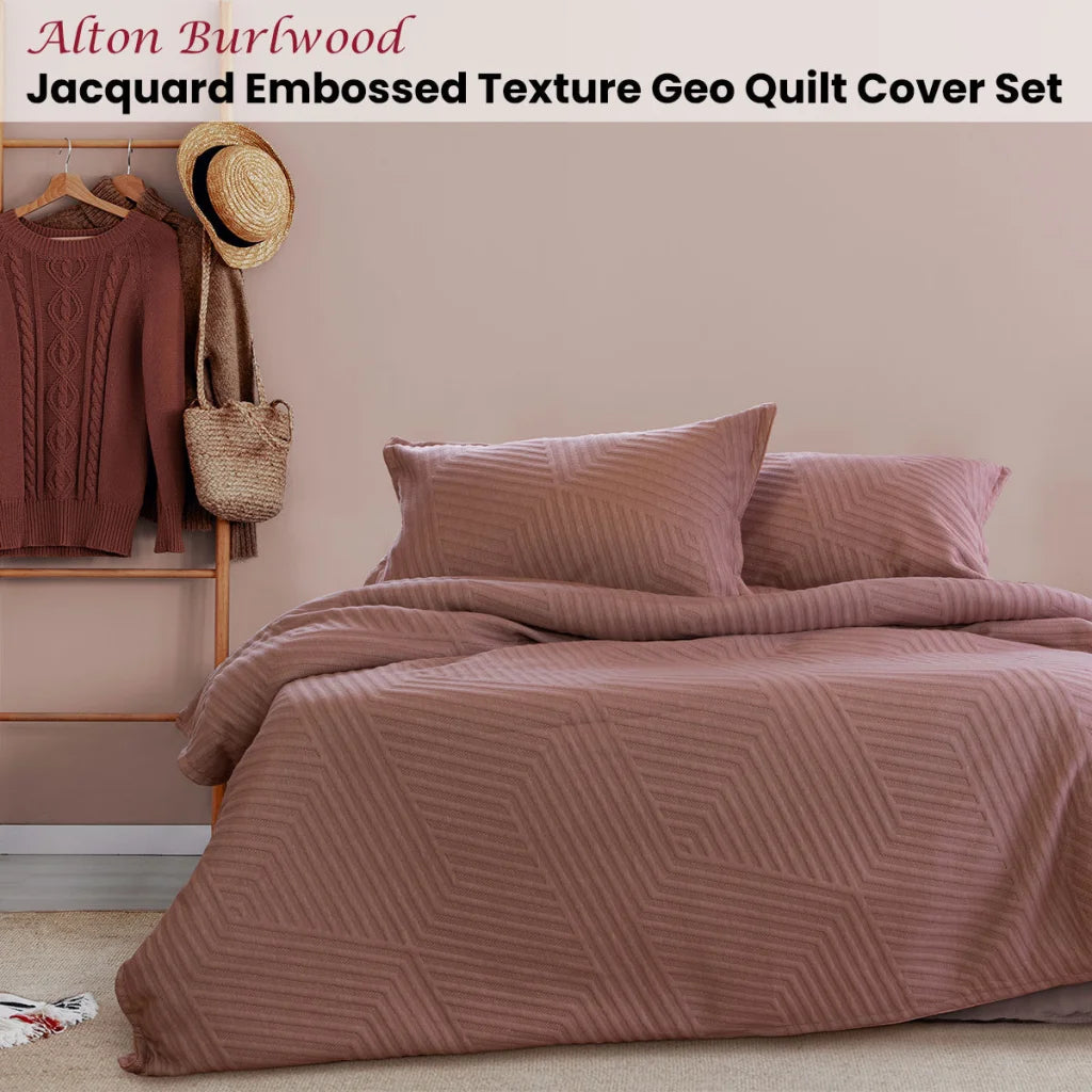 Quilt Cover Set King - Ardor Alton Burlwood Jacquard