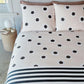 Quilt Cover Set King VTWonen Stripe and Eye Natural Cotton