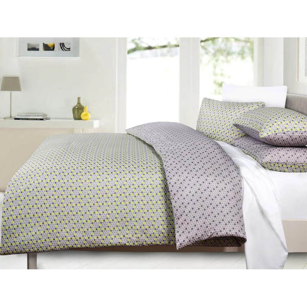 Quilt Cover Set Mode Honeycomb Reversible - Queen - Home &