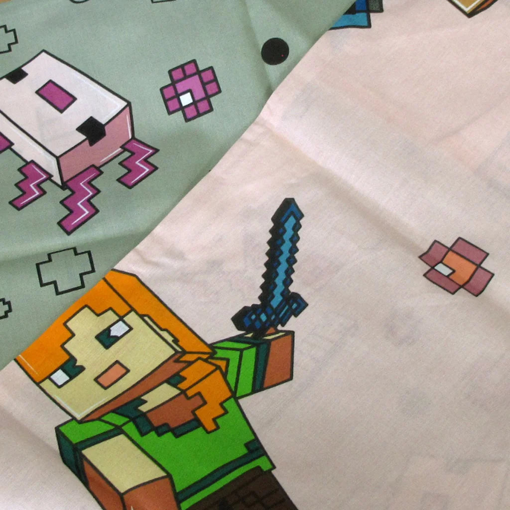 Quilt Cover Set MOJANG Minecraft Reversible Cotton - Single