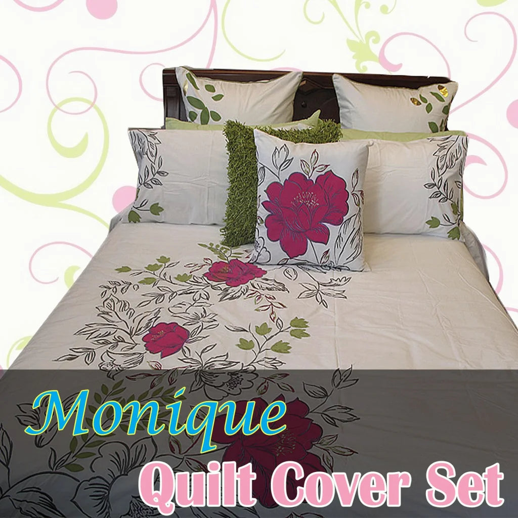 Quilt Cover Set Monique Embroidery DOUBLE - Home & Garden