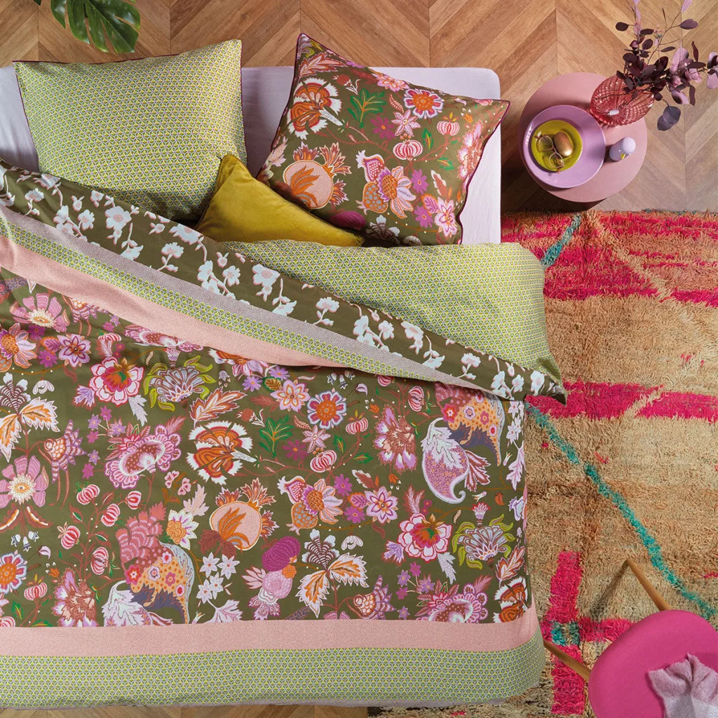 Quilt Cover Set OiAmelie Sits Mix Green Cotton Sateen
