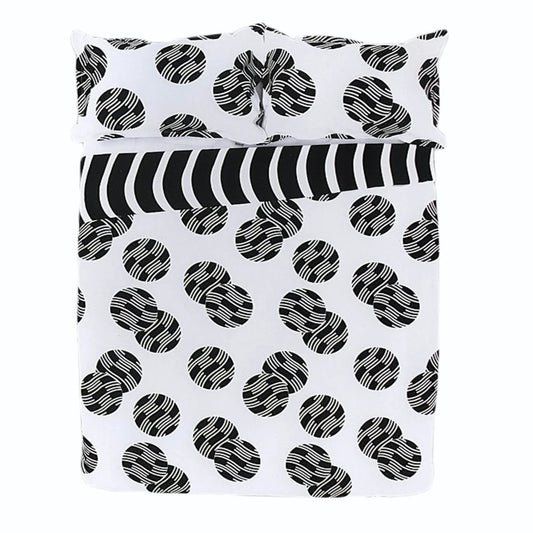 Quilt Cover Set Ontario Reversible Black Queen - Apartmento