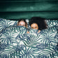 Quilt Cover Set Palms Blue Polyester Cotton Queen - Ardor