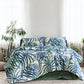 Quilt Cover Set Palms Blue Polyester Cotton Queen - Ardor