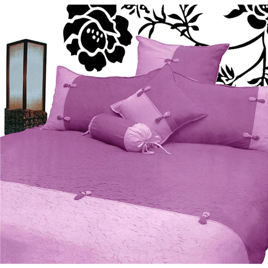 Quilt Cover Set Phase 2 Scrunchie Orchid Single - Home &
