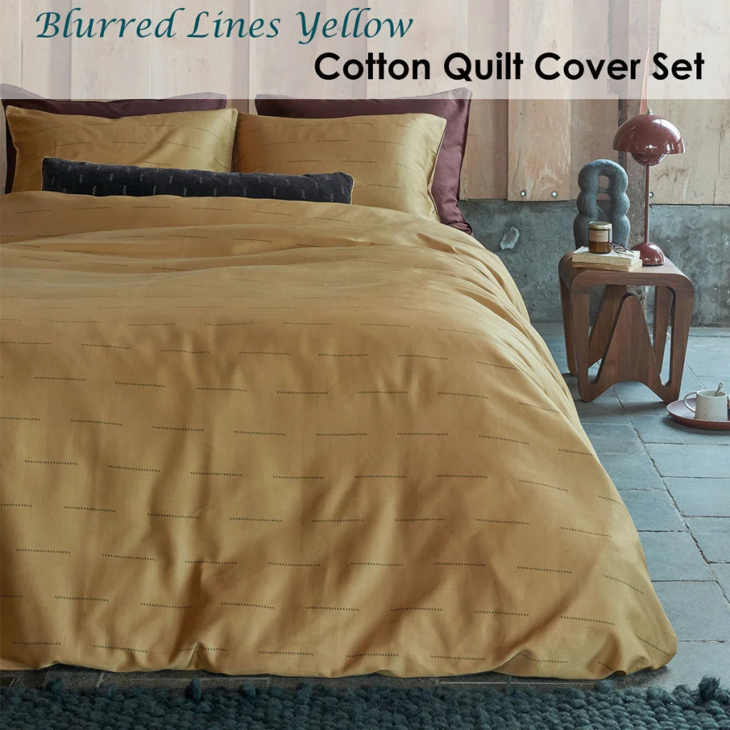 Quilt Cover Set PIP Studio Blurred Lines Yellow Cotton