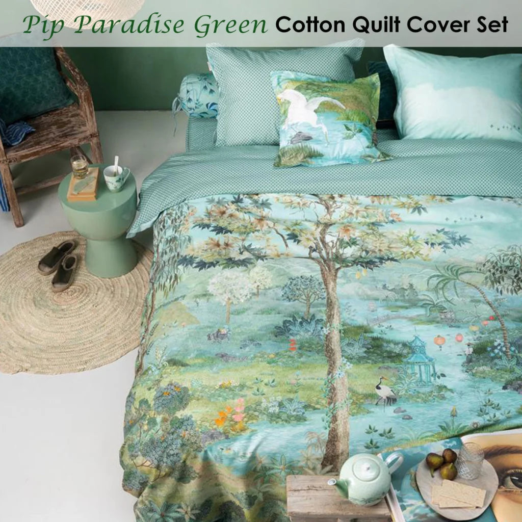 Quilt Cover Set PIP Studio Pip Paradise Green - King - Home
