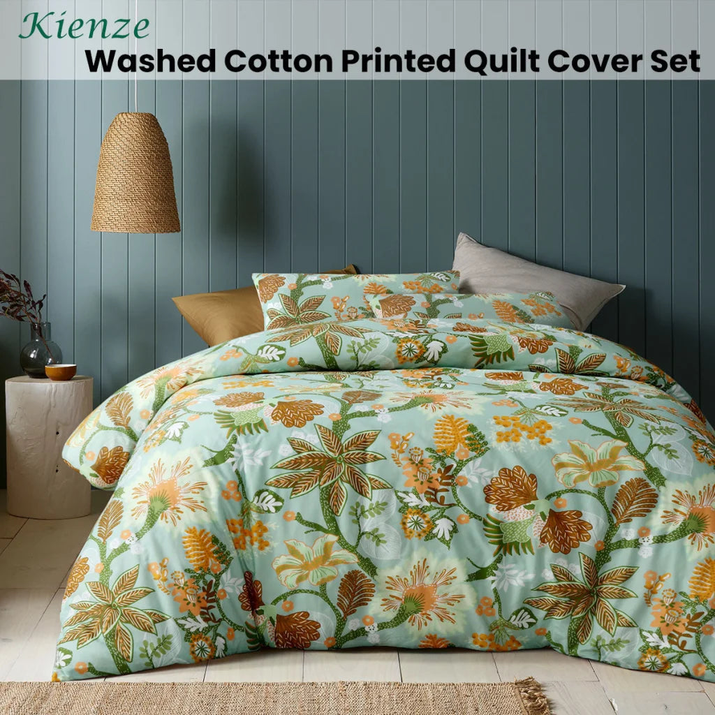 Quilt Cover Set Queen Accessorize Kienze Washed Cotton