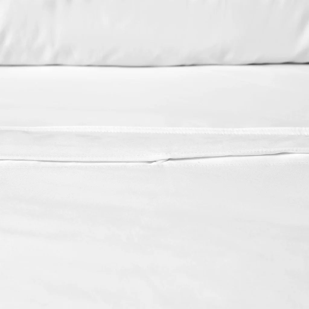 Quilt Cover Set Queen Accessorize White 400TC Bamboo Cotton