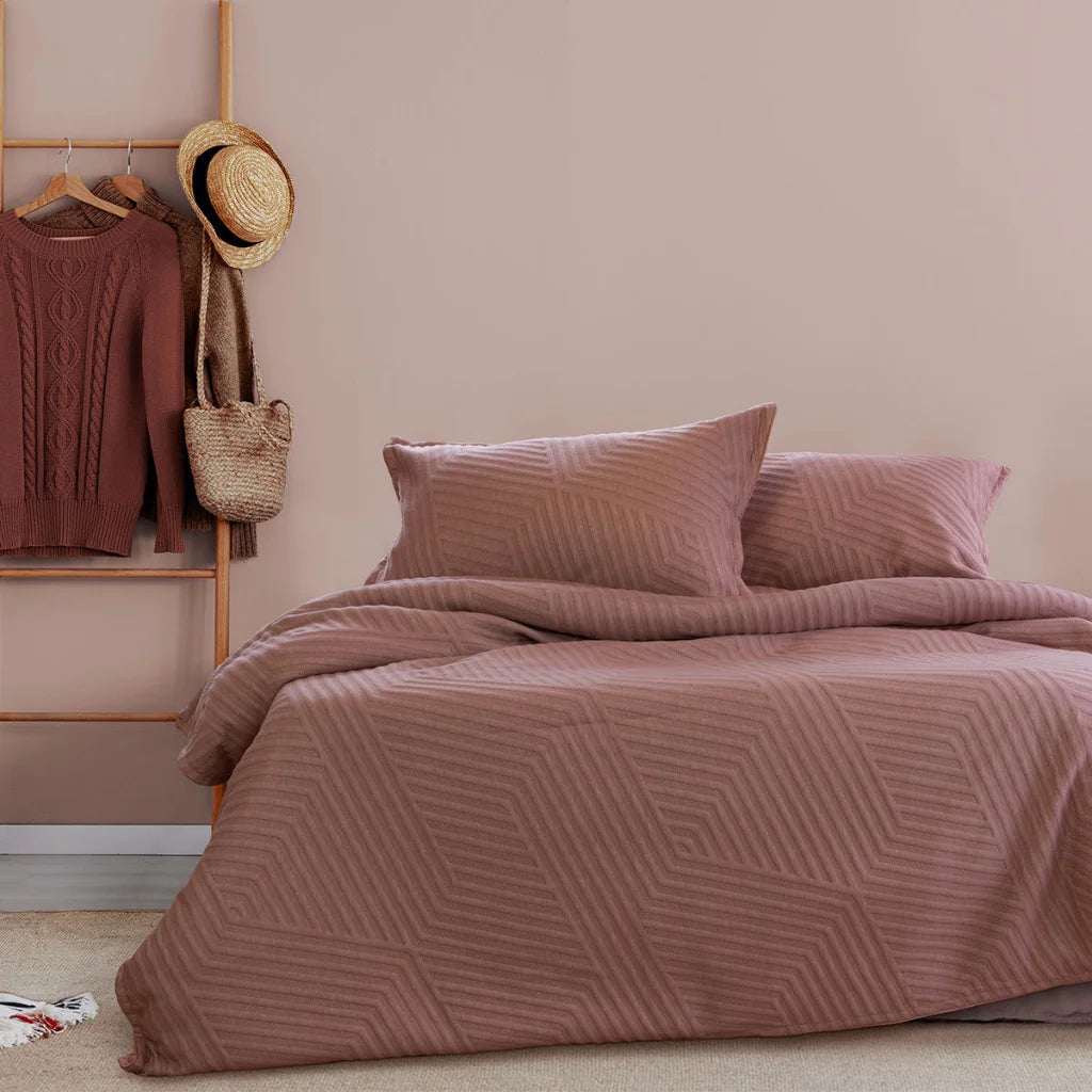 Quilt Cover Set Queen - Ardor Alton Burlwood Jacquard