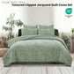 Quilt Cover Set Queen - Ardor Kiah Pale Olive Textured