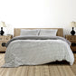 Quilt Cover Set Queen - Ardor Striped Faux Fur Grey Super