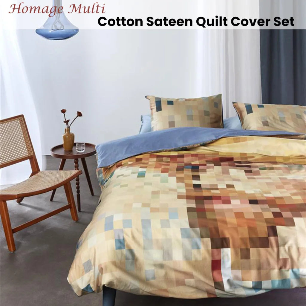 Quilt Cover Set Queen Bedding House Homage Multi Cotton