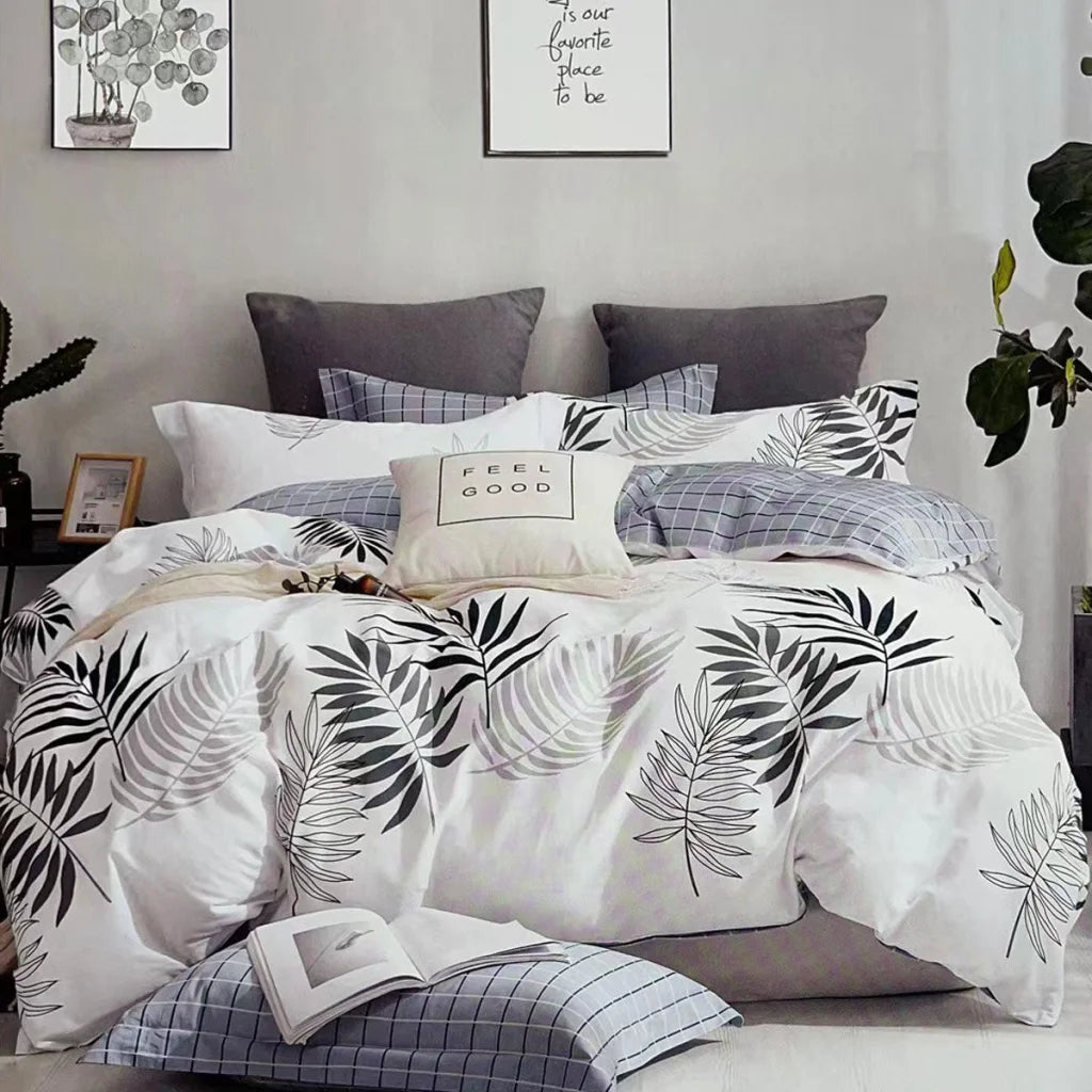 Quilt Cover Set Queen Fernwood 100% Cotton Reversible
