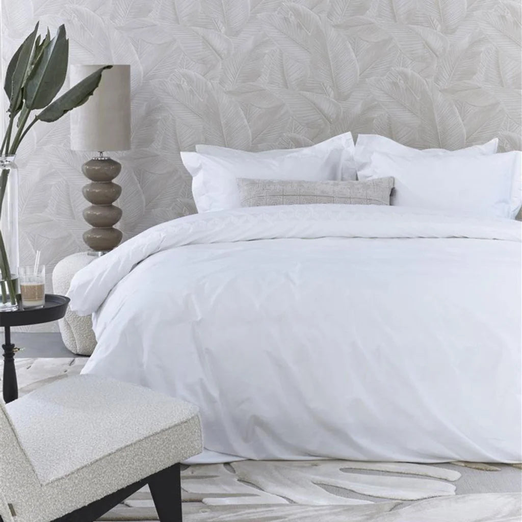 Quilt Cover Set Queen Riviera Maison Elowen White Cotton