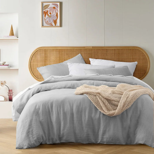 Quilt Cover Set Queen Vintage Design Homewares Silver