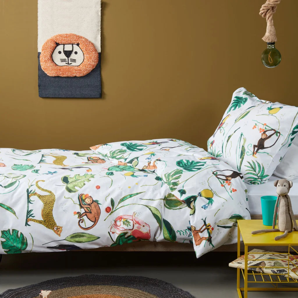 Quilt Cover Set Single Bedding House Crazy Jungle Multi