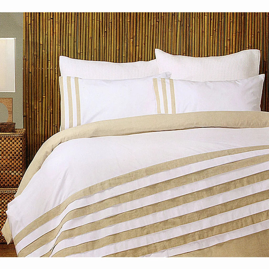 Quilt Cover Set Turin White QUEEN - Home & Garden