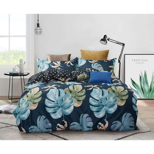 Quilt/Duvet Cover Set Leaves Queen Size - Home & Garden