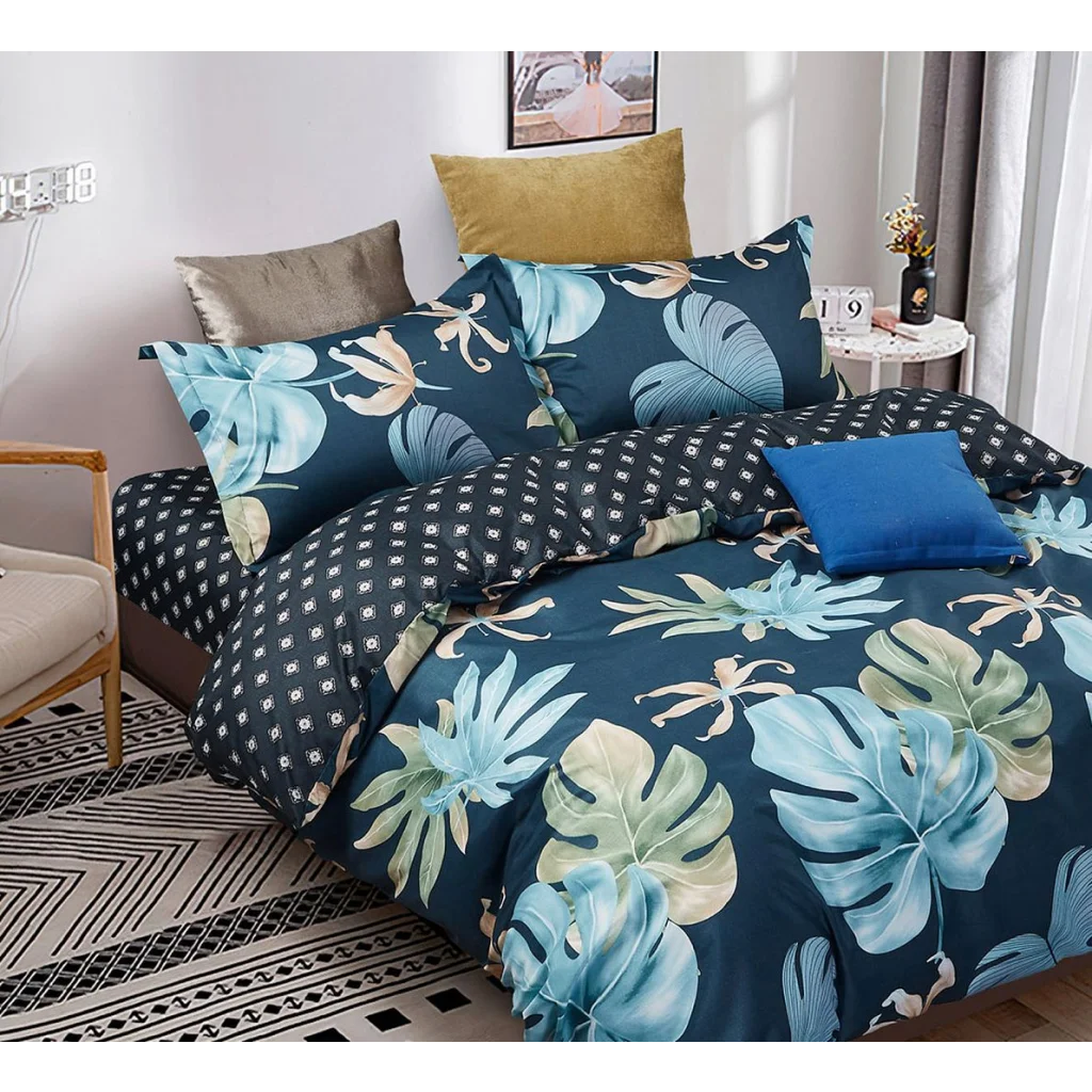 Quilt/Duvet Cover Set Leaves Super King Size - Home & Garden