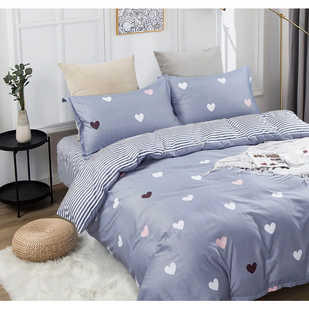 Quilt/Duvet Cover Set Love Heart Super King Size - Home &