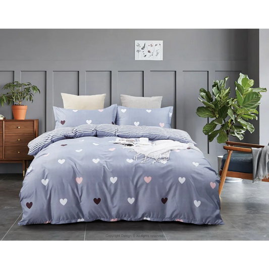 Quilt/Duvet Cover Set Love Heart Super King Size - Home &