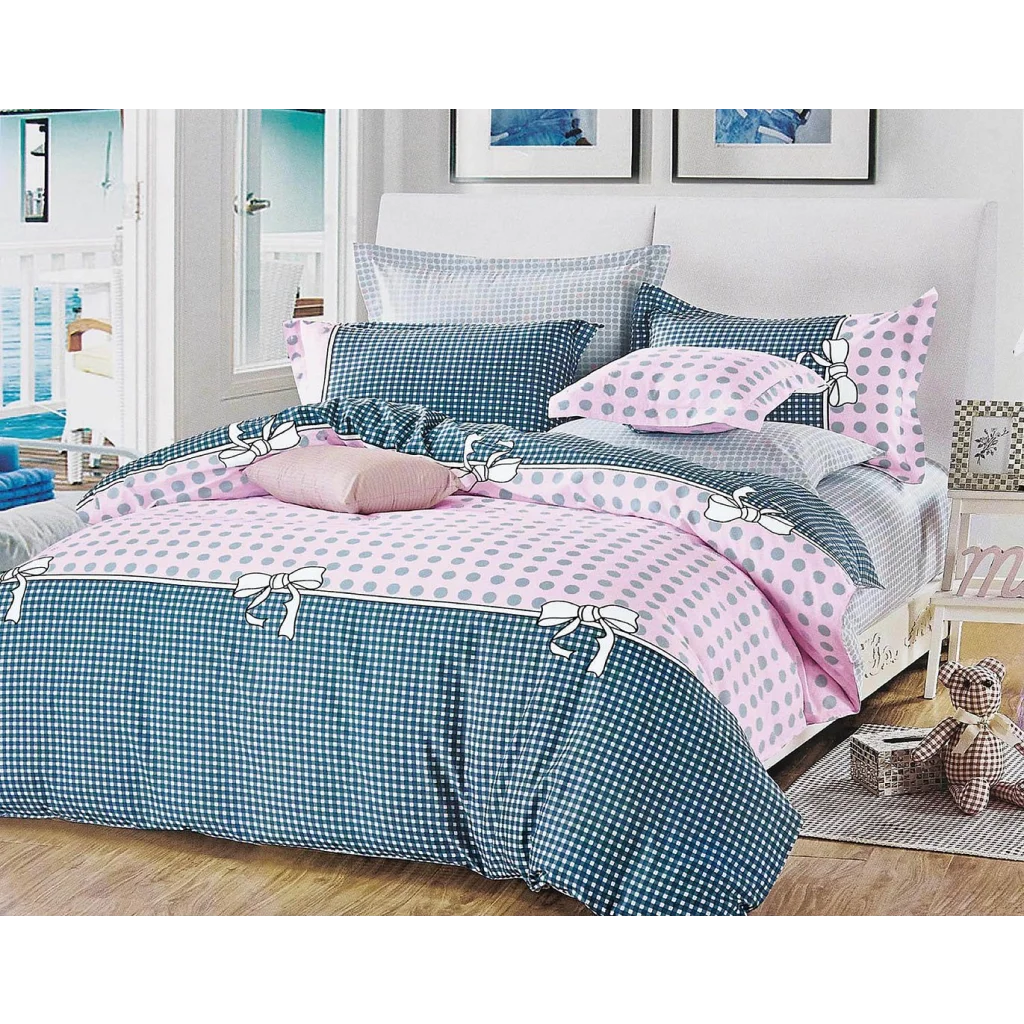 Quilt/Duvet Cover Set Pink Dots Super King Size Bed - Home