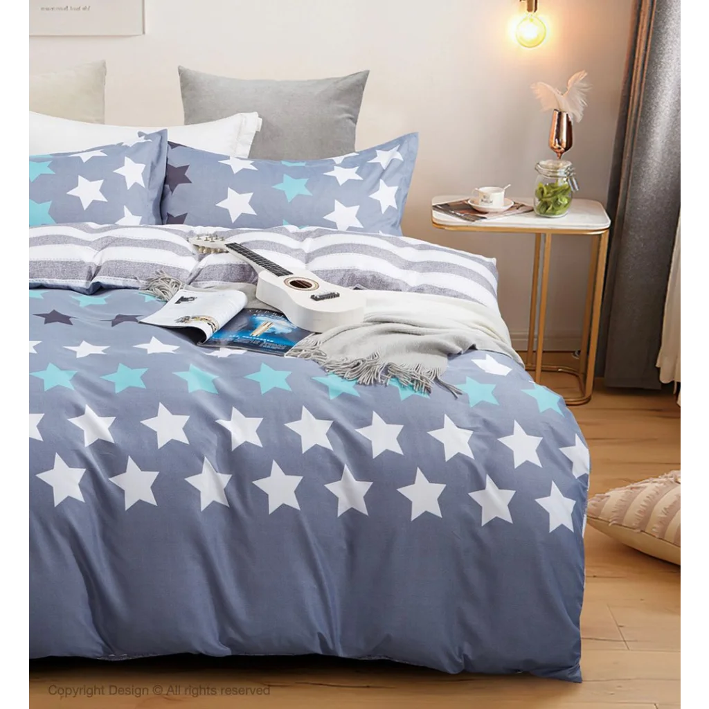 Quilt/Duvet Cover Set Stars Super King Size - Home & Garden