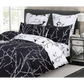 Quilt/Duvet Cover Set Tree Reversible Double Size Bed Black