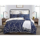 Quilt/Duvet Cover Set Tree Reversible Queen Size Bed Beige
