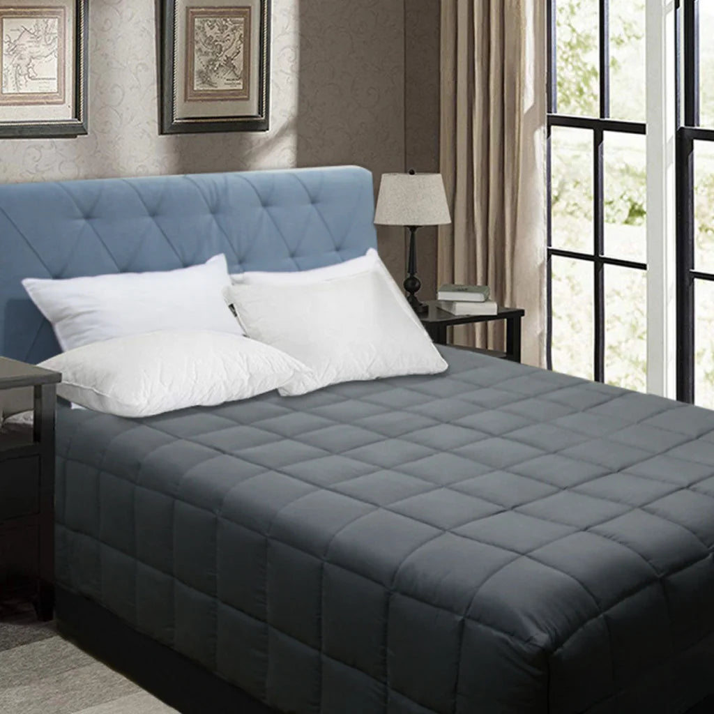 Quilt Shangri La Bamboo Blend Microfiber Box End - Charcoal