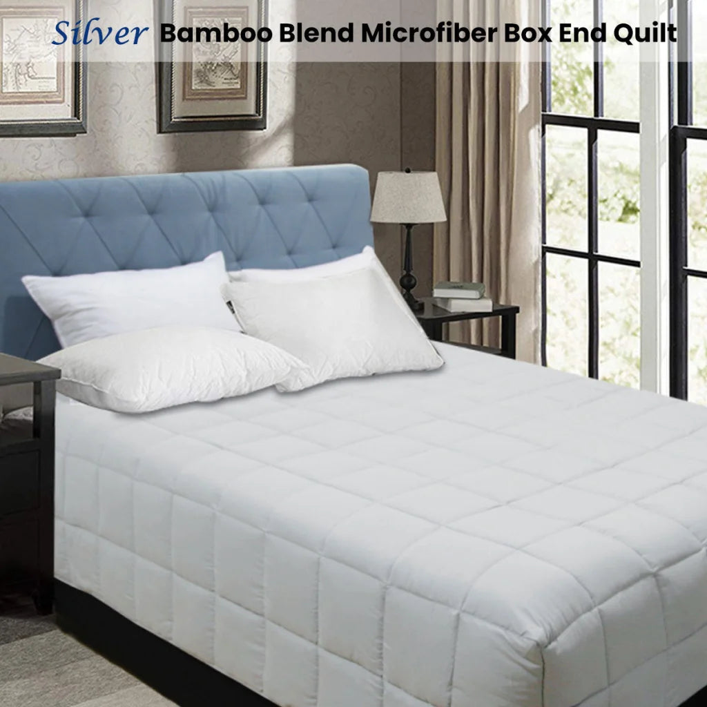 Quilt Shangri La Bamboo Blend Microfiber Box End - Silver