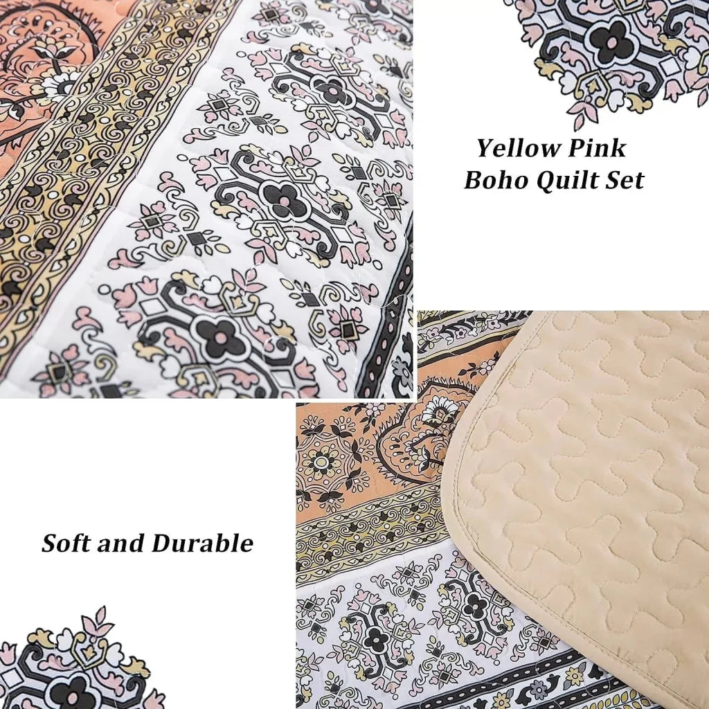 Quilted Bedspread & Pillowcases Set - Crafted Skilled