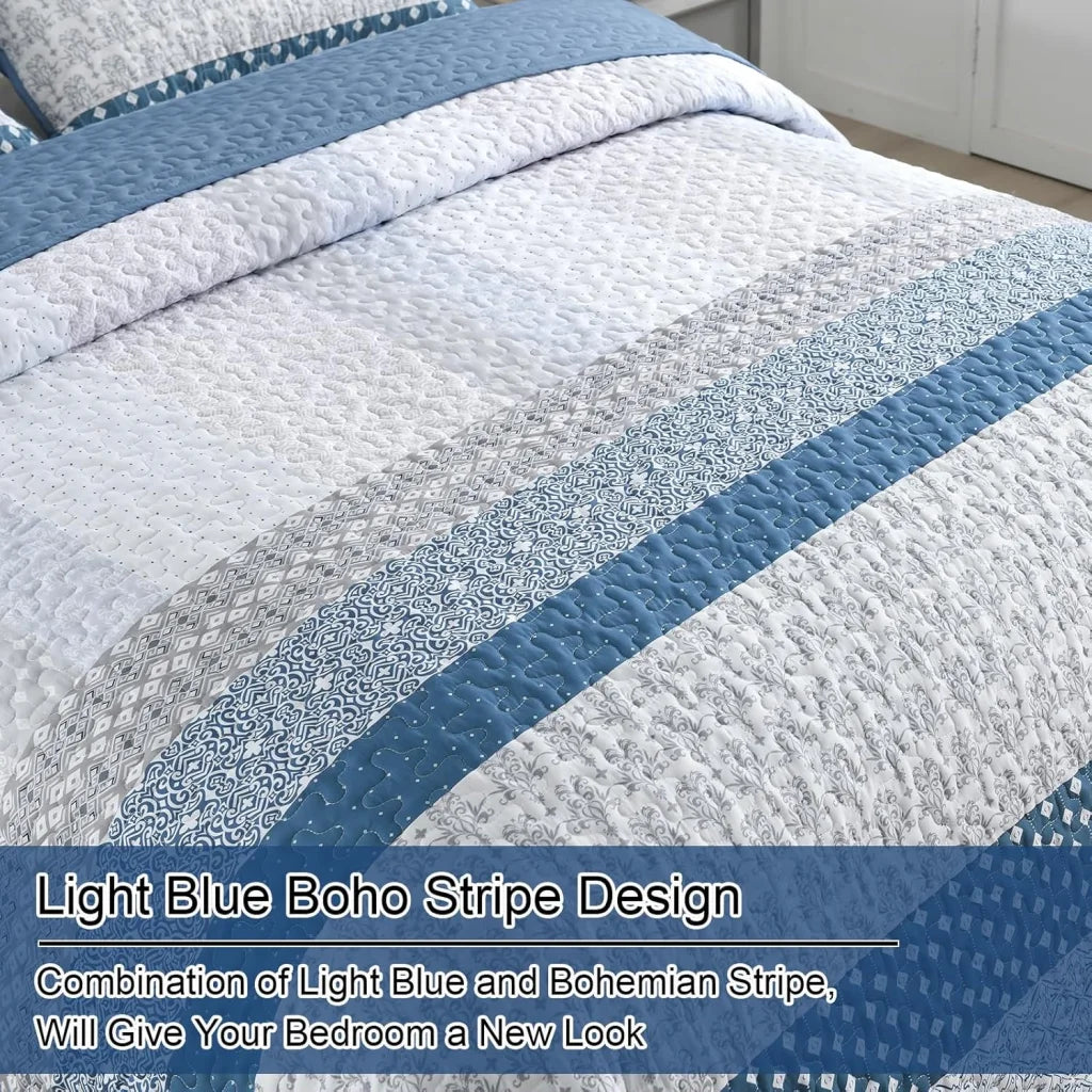 Quilted Bedspread & Pillowcases Set - Dazzling Add Sparkle