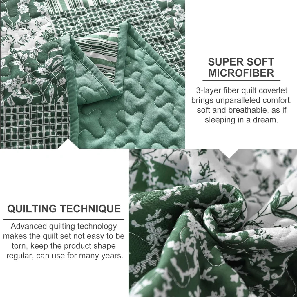 Quilted Bedspread & Pillowcases Set - Delightful Indulge