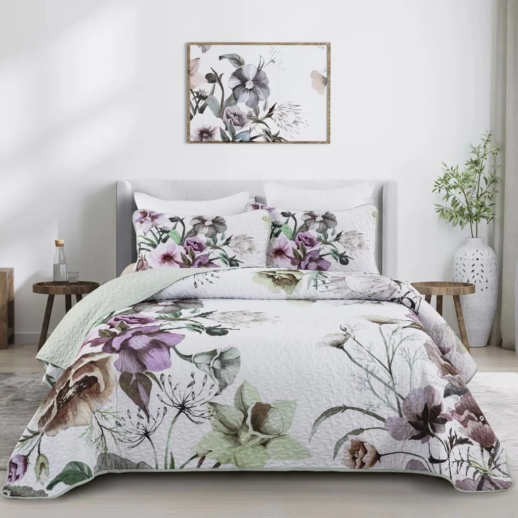 Quilted Bedspread & Pillowcases Set - Deluxe Infuse