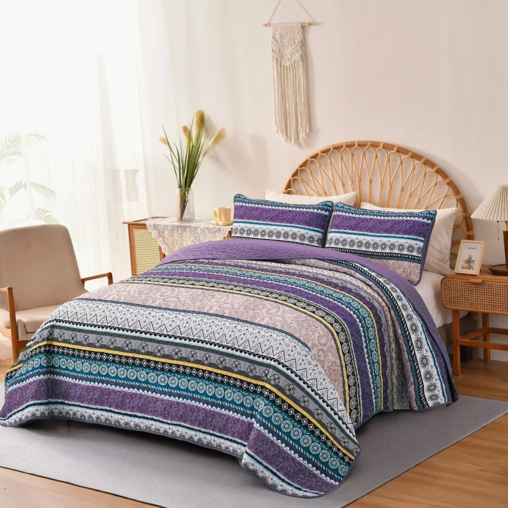 Quilted Bedspread & Pillowcases Set - Hygge Embrace Cozy