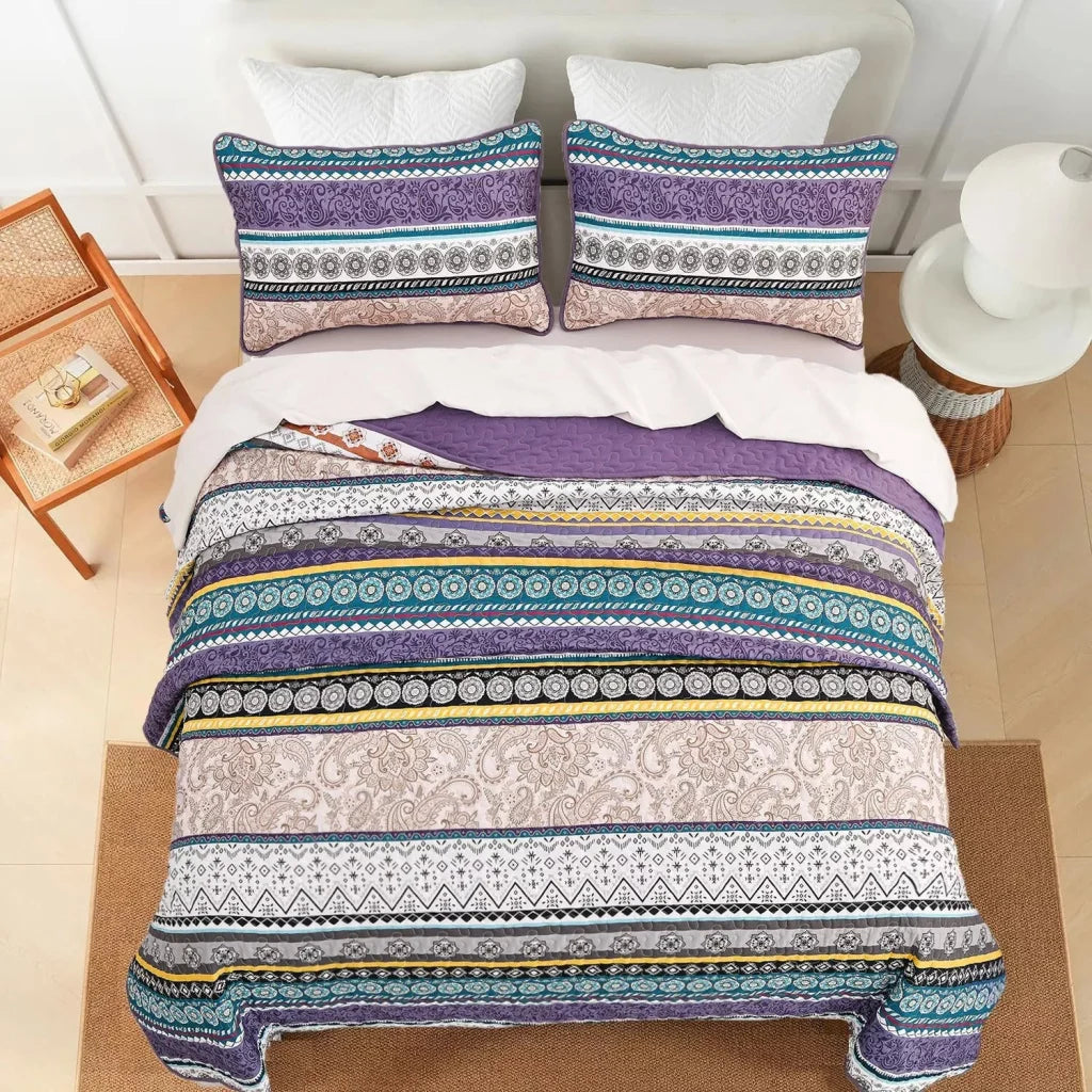 Quilted Bedspread & Pillowcases Set - Hygge Embrace Cozy