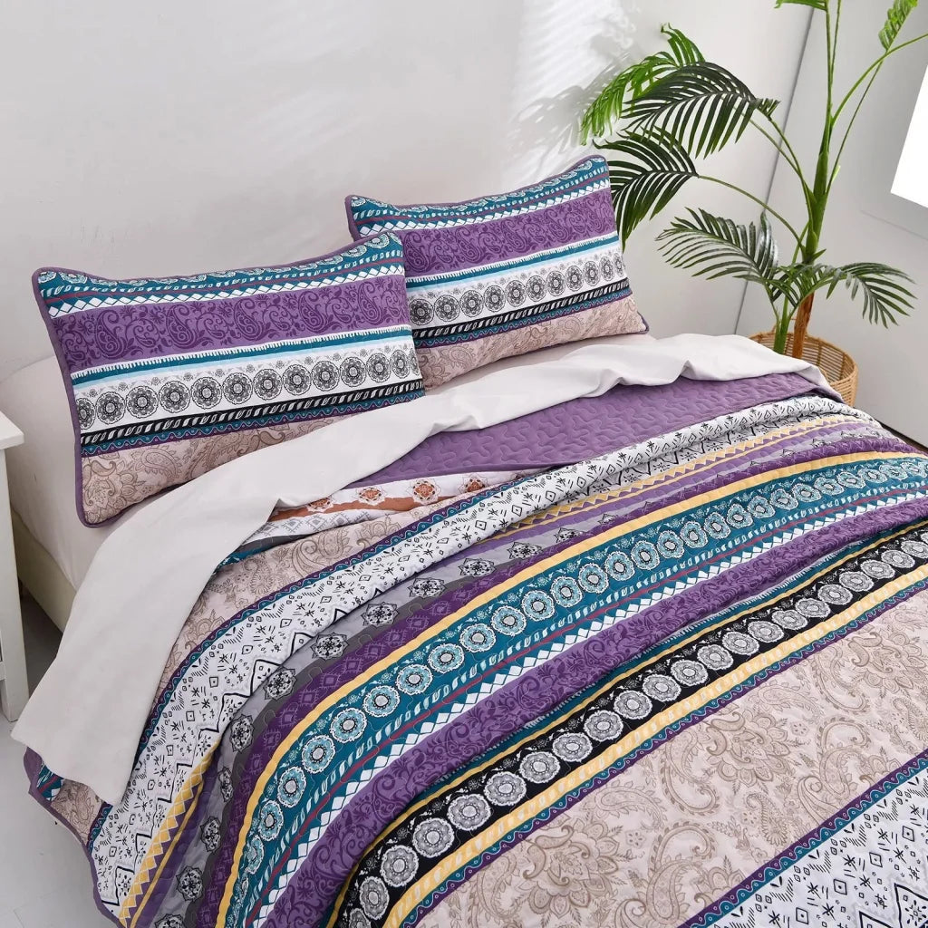 Quilted Bedspread & Pillowcases Set - Hygge Embrace Cozy