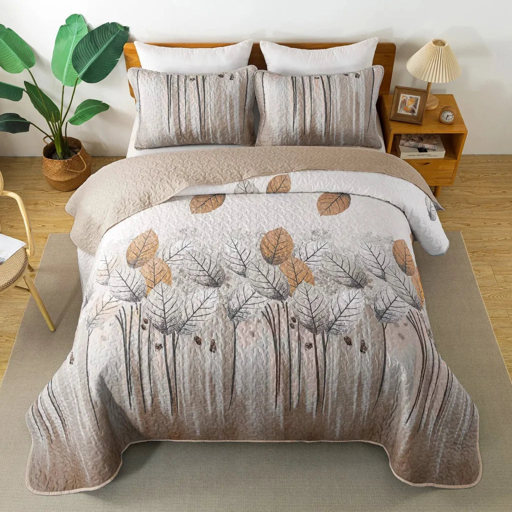 Quilted Bedspread & Pillowcases Set - Kaleidoscope Vibrant