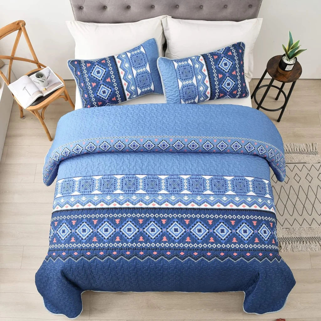 Quilted Bedspread & Pillowcases Set - Nature Lover’s