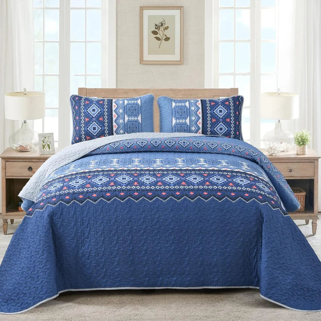 Quilted Bedspread & Pillowcases Set - Nature Lover’s