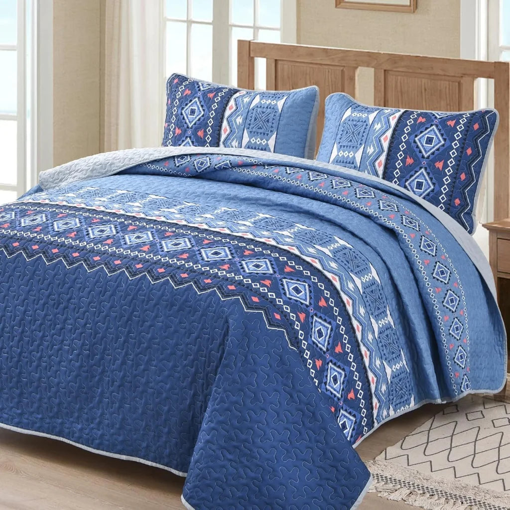 Quilted Bedspread & Pillowcases Set - Nature Lover’s