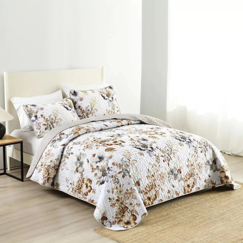 Quilted Bedspread & Pillowcases Set - Zen Find Your Inner