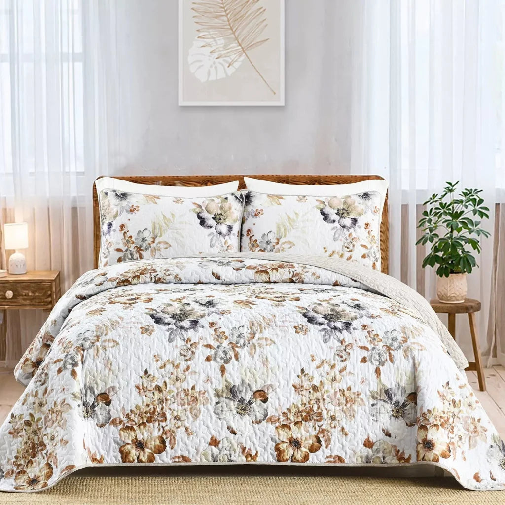 Quilted Bedspread & Pillowcases Set - Zen Find Your Inner