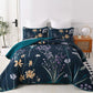 Quilted Coverlet and Pillowcases Set Abstract Unique Artistic
