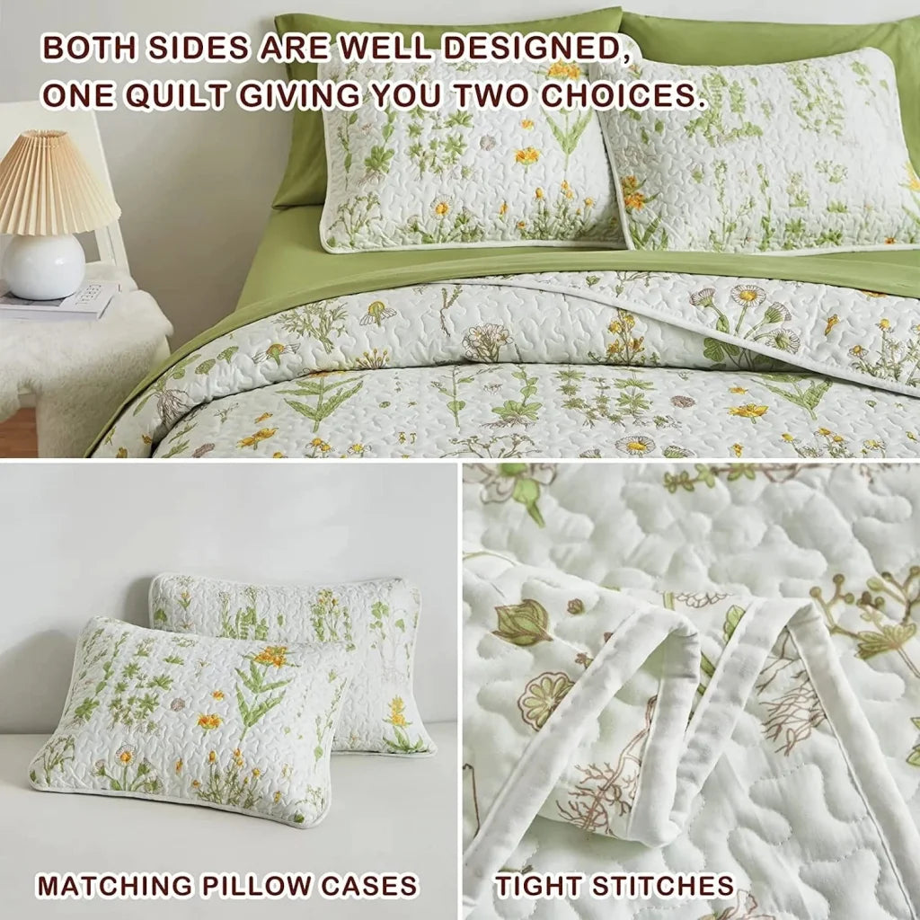 Quilted Coverlet & Pillowcases Set - Artistic Unleash