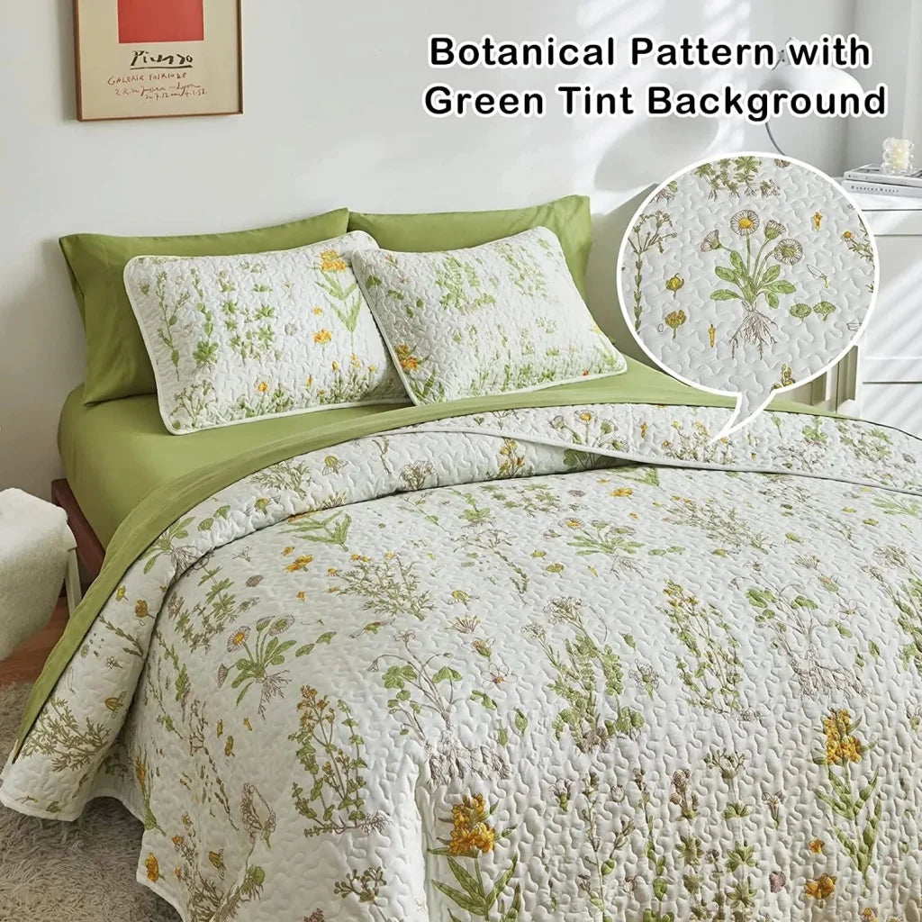 Quilted Coverlet & Pillowcases Set - Artistic Unleash